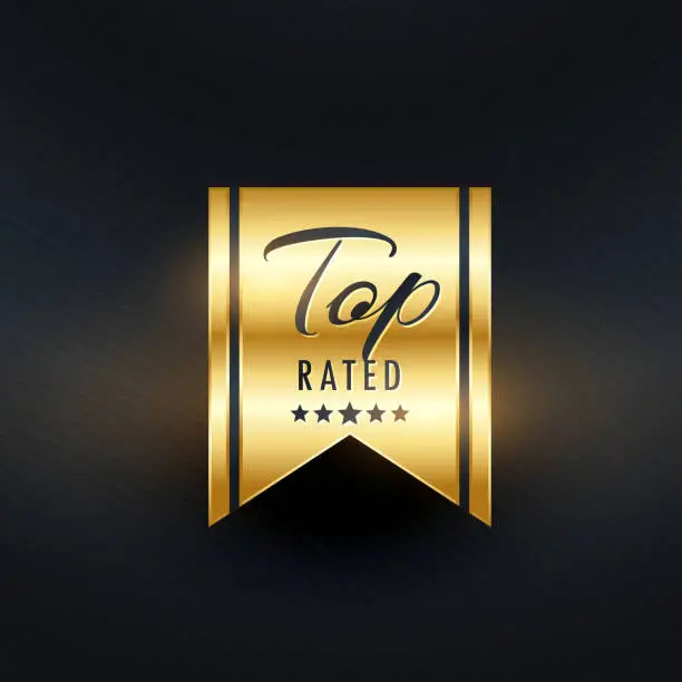 Vector illustration of top rated golden label design