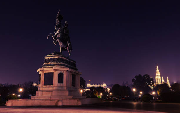 istock Archduke Charles statue at night, Vienna 919720254