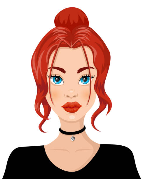 Red Haired Girl Portrait Stock Illustration - Download Image Now - Redhead,  Teenage Girls, Cartoon - iStock