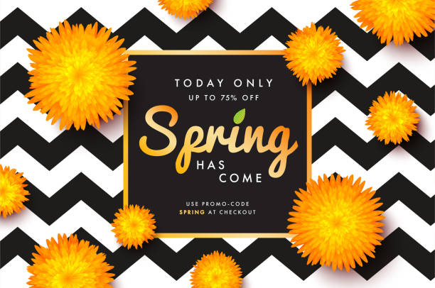 ilustrações de stock, clip art, desenhos animados e ícones de modern promotion spring web banner for social media mobile apps. elegant seasonal sale and discount promo backgrounds with abstract pattern. email ad newsletter layouts. - may floral pattern spring april