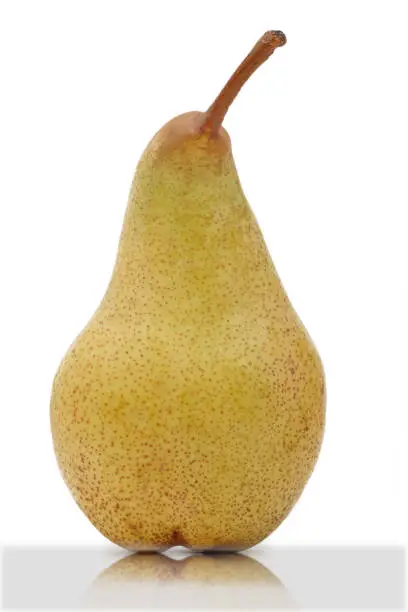 pear isolated on a white background with reflexion