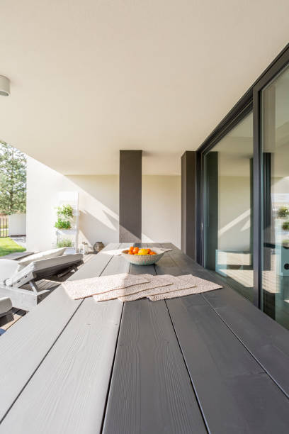 istock Wooden table on terrace 919825132