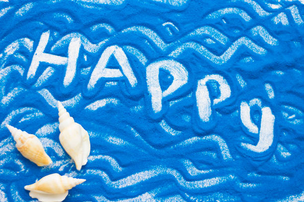 Inscription on a colorful sand