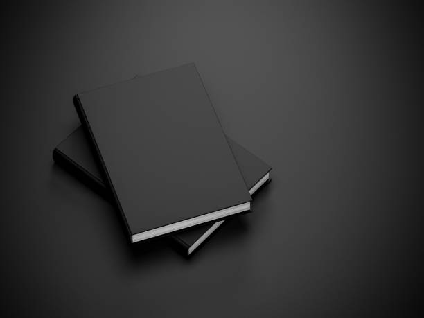 istock Two Black blank Books Mockup on dark background 919886374