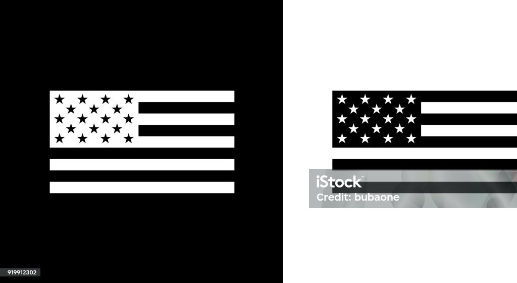 USA Flag. USA Flag.This royalty free vector illustration features the main icon on both white and black backgrounds. The image is black and white and had the background rendered with the main icon. The illustration is simple yet very conceptual. American Flag stock vector