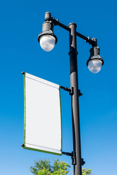 istock Blank Banner On Vintage Street Lamp With Copy Space 919918246