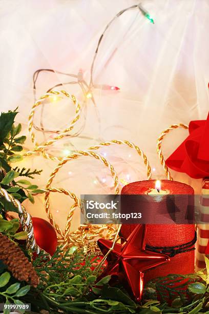 Christmas Candle Display Stock Photo - Download Image Now - Backgrounds, Beauty, Burning