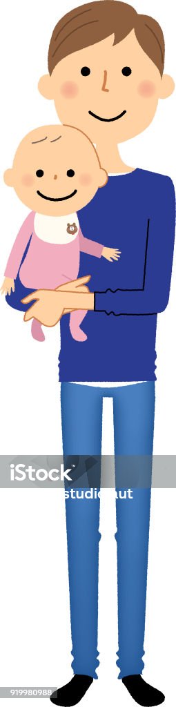 Father and baby It is an illustration of my dad and a baby. Adult stock vector