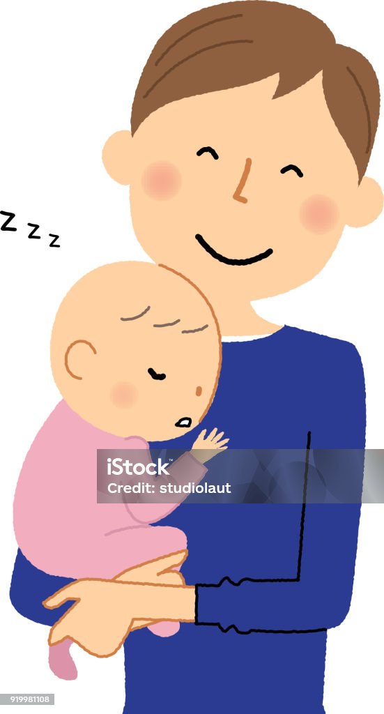 Father and baby It is an illustration of my dad and a baby. Adult stock vector