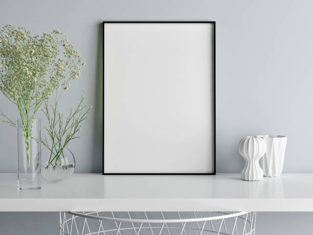 istock Mock up poster minimalism composition, you art work here 919983712