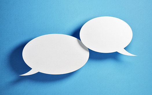 3d rendering Speech bubble with question mark icon on isolated white background stock photo