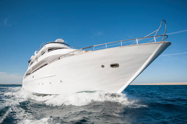 istock Luxury private motor yacht sailing at sea 919986850