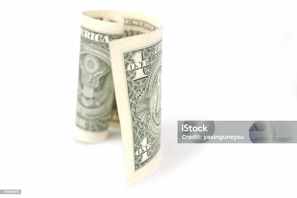 Dollar-Weißer Hintergrund - Lizenzfrei 1-Dollar-Schein Stock-Foto