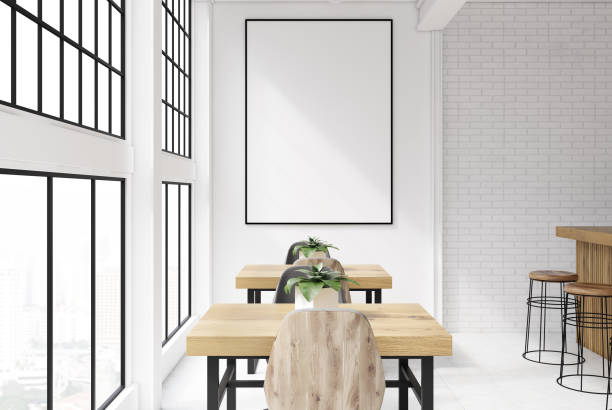 istock White and brick bar interior poster close up 919995736