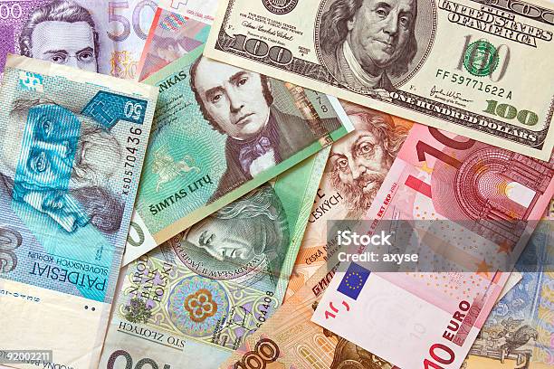 Background Of European Currencies Stock Photo - Download Image Now - Banking, Business, Close-up