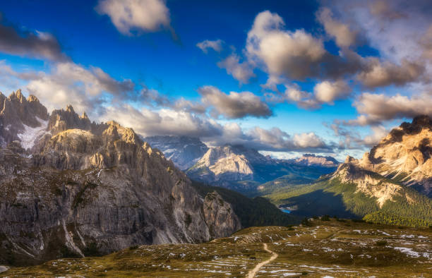 istock Majestic Dolomites mountain range, valley with south tyrol dolomites background. South Tyrol, Dolomites, Italy. 920027458
