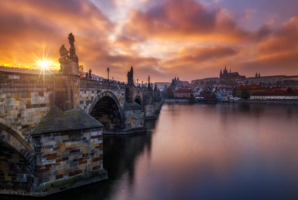 istock Prague, Sunset over Charles bridge, Czech Republic 920027552