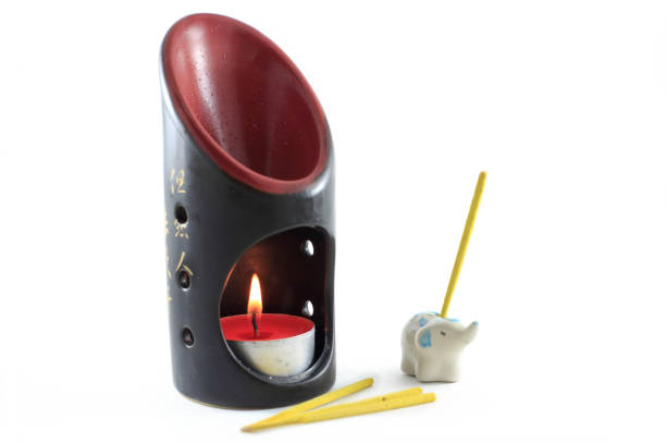 istock Aroma Lamp With Burning Candle. Aromatherapy. 920030260