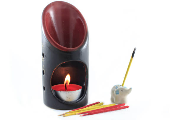 istock Aroma Lamp With Burning Candle. Aromatherapy. 920030282