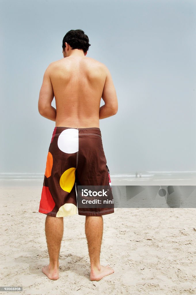 Polka dot guy en la playa - Foto de stock de Adulto libre de derechos