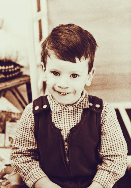 istock Vintage cute toddler looking at camera 920033540