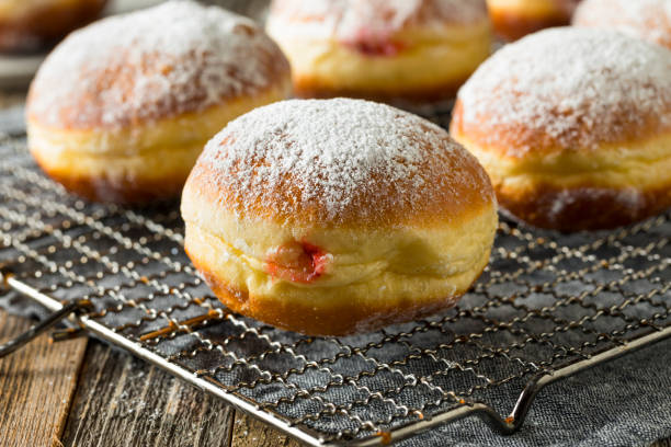 Gourmet Homemade Polish Paczki Donuts stock photo