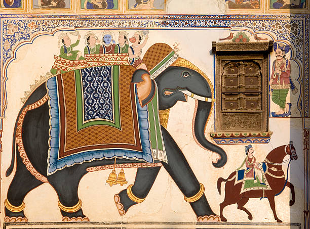 istock Old frescoes on a wal 92003964