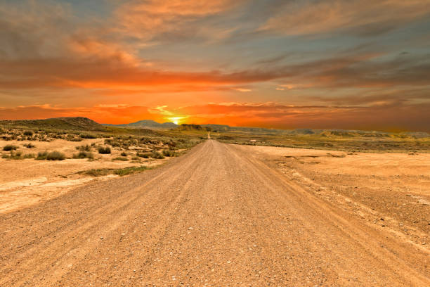 istock Highway through the desert on a sunset 920040842