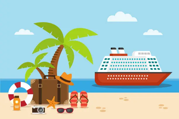 Vector illustration of Cruise ship