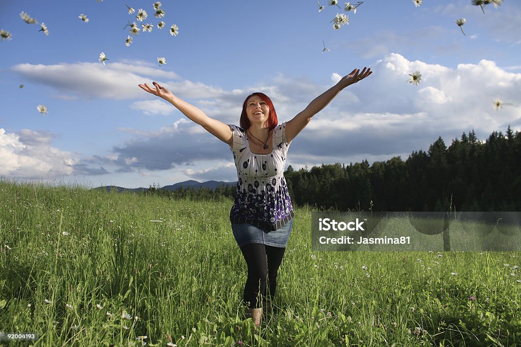 Joyful woman in beautiful nature  20-29 Years Stock Photo