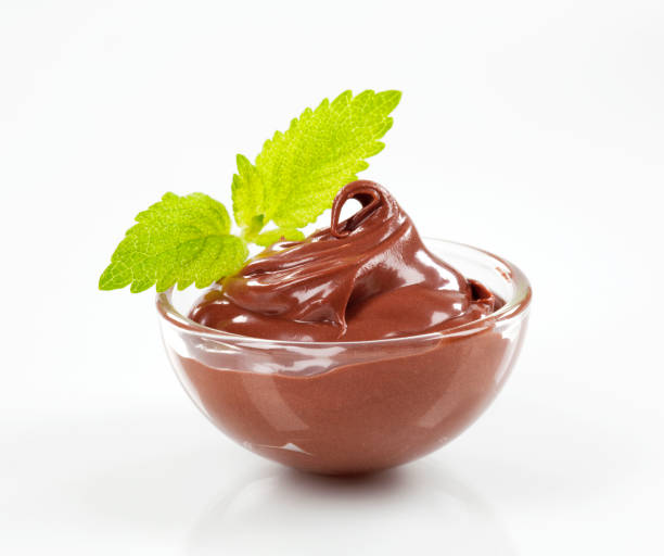 istock Chocolate dessert with a green mint lead garnish 92004210