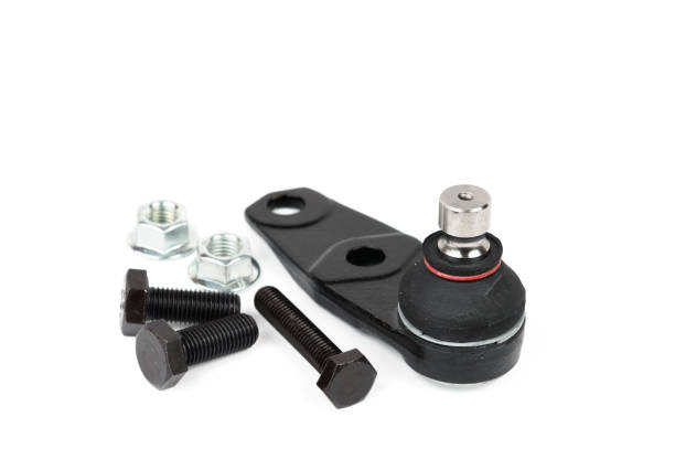 istock Spherical joint with screws and nuts isolated on white background. Spare parts kit for replacing the spherical joint of the ball joint of the vehicle's front suspension 920043846