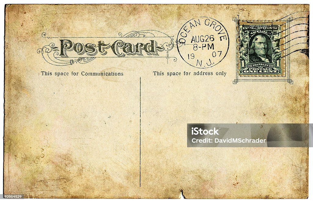 Postcard from 1907.  1907 Stock Photo