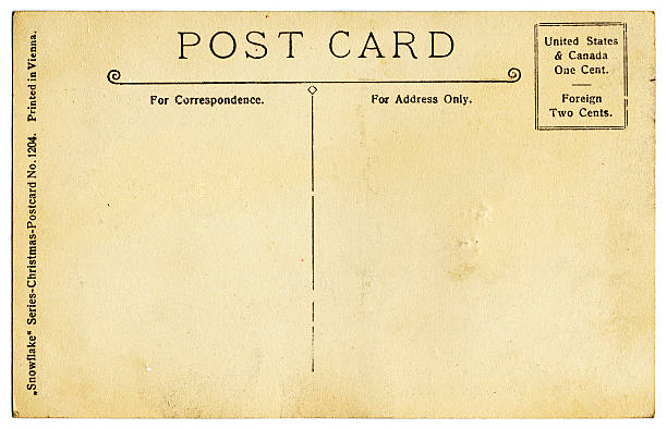 vintage postal posterior - 1920s style postcard old paper fotografías e imágenes de stock