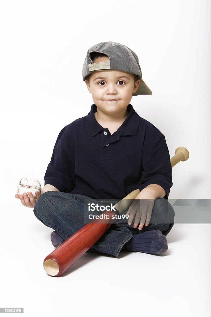 Garçon avec Batte de baseball - Photo de Devant derrière libre de droits