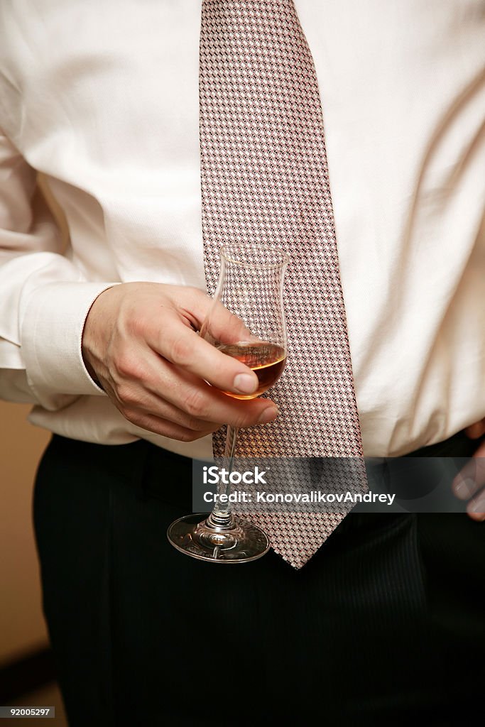 glass with cognac  Adult Stock Photo