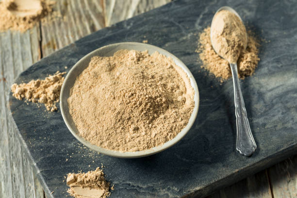 Dry Organic Maca Powder Superfood Dry Organic Maca Powder Superfood in  a Bowl peruvian culture photos stock pictures, royalty-free photos & images