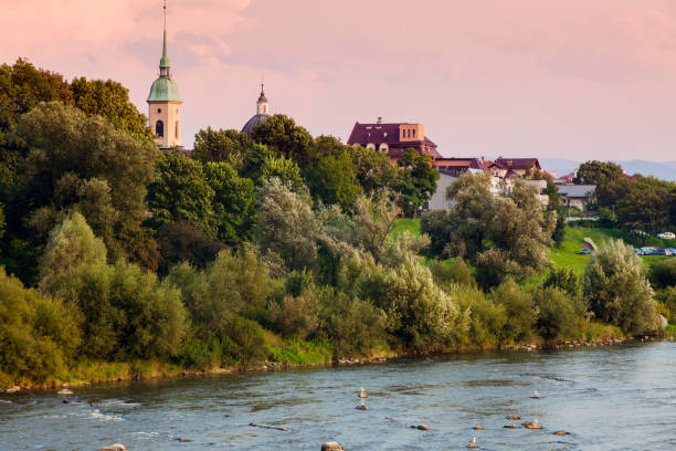 istock Nowy Sacz panorama with Dunajec River 920053270