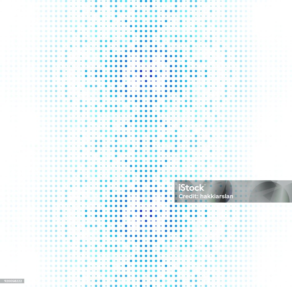 Líneas de puntos azules, Fondo de semitono. - arte vectorial de Abstracto libre de derechos