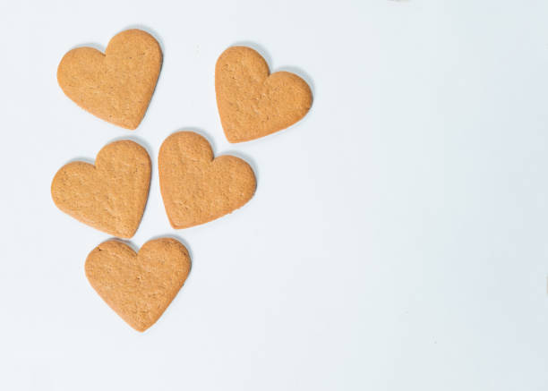 cookie kierki z przestrzenią tekstową - heart shaped cookie zdjęcia i obrazy z banku zdjęć