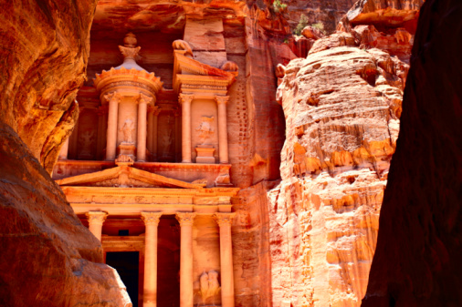 Woman traveling alone in Petra, Jordan