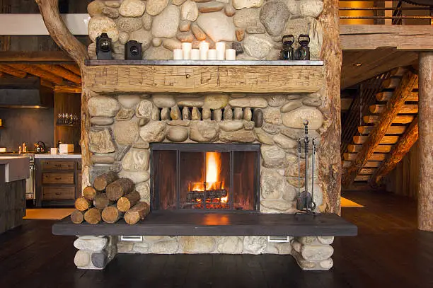 Photo of Rustic Fireplace