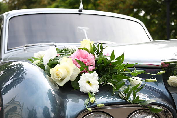 istock Wedding old car decorated with flowers 92006833