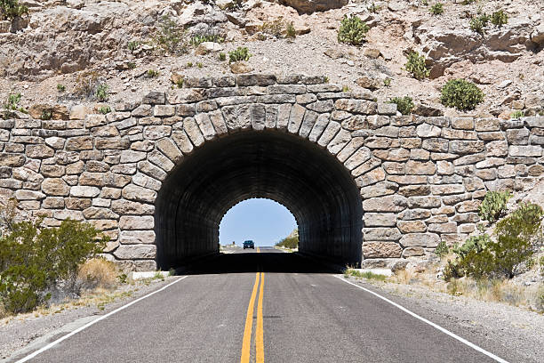 Mount Rushmore as seen from a tunnel on the iron mountain road.