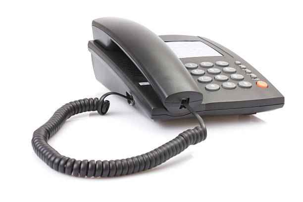 istock Black office telephone isolated on white 92007077
