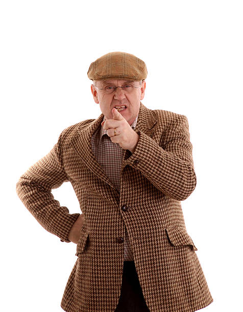 istock Angry mature man in tweeds pointing 92007931