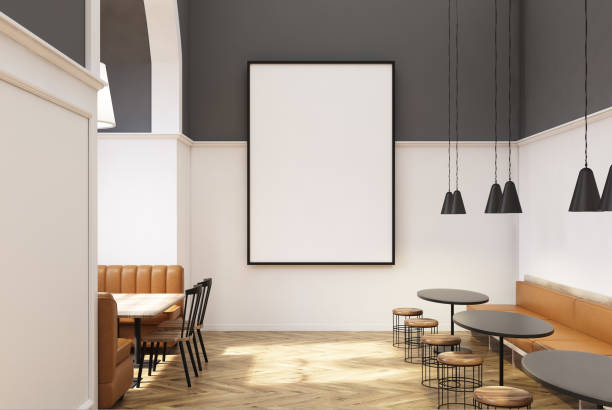 istock White and gray cafe, round tables 920080412