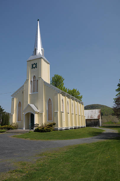 istock Yellow country church 92009271