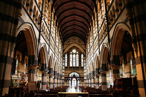 cattedrale di melbourne - victoria state melbourne australia church foto e immagini stock