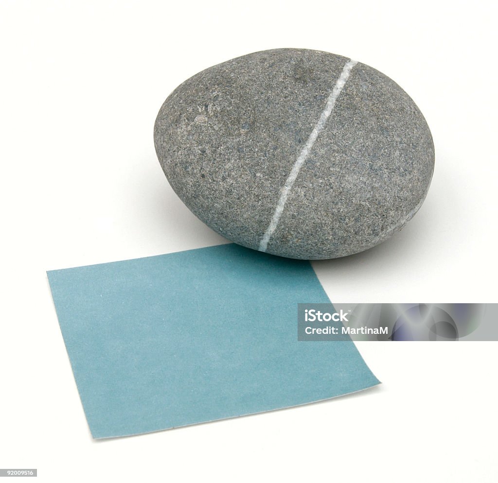 Em branco Nota de Peso com uma pedra, isolado - Foto de stock de Azul royalty-free